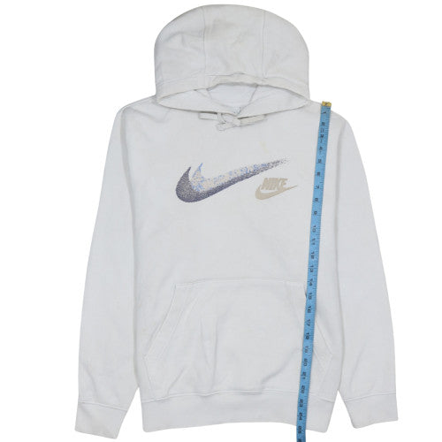 Nike Men’s White Pullover Hoodie M Graphic Logo Fleece Sportswear