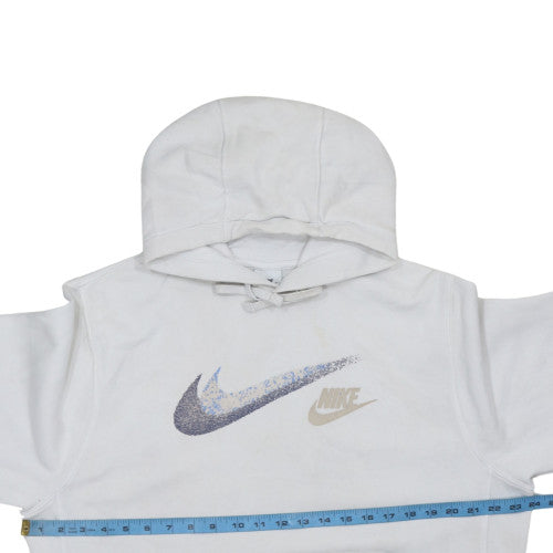 Nike Men’s White Pullover Hoodie M Graphic Logo Fleece Sportswear