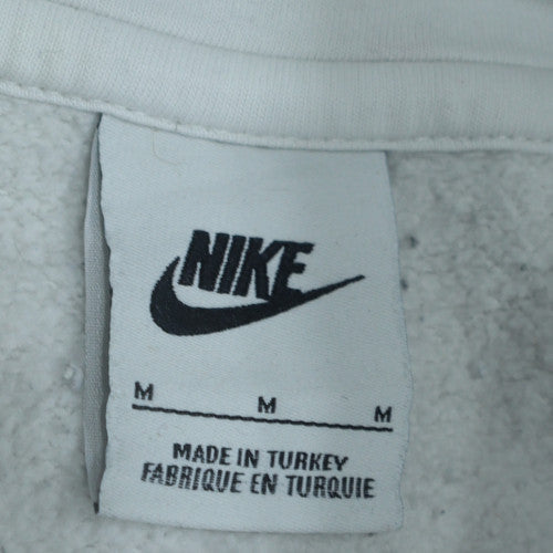 Nike Men’s White Pullover Hoodie M Graphic Logo Fleece Sportswear