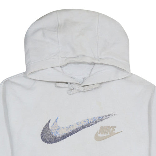 Nike Men’s White Pullover Hoodie M Graphic Logo Fleece Sportswear