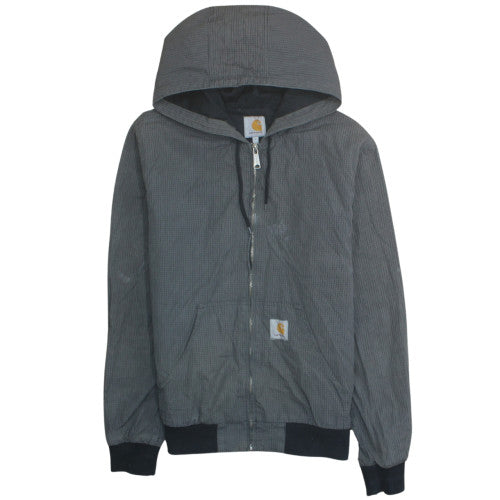 Carhartt Men's Grey Cotton Hooded Full Zip Work Jacket M