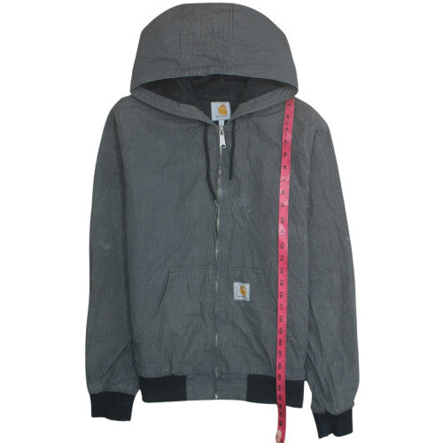 Carhartt Men's Grey Cotton Hooded Full Zip Work Jacket M