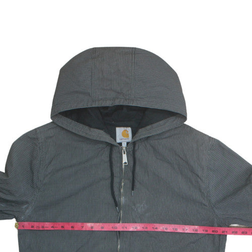 Carhartt Men's Grey Cotton Hooded Full Zip Work Jacket M