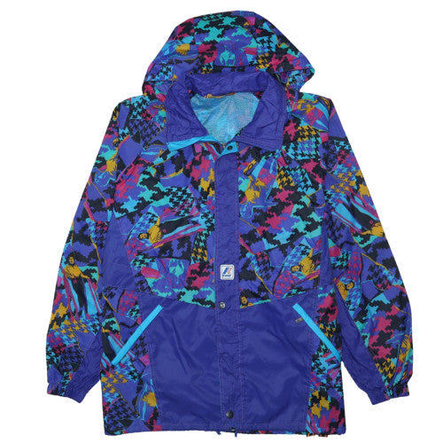 K-Way Women's Multicoloured Hooded Full Zip Retro Pullover Jacket M