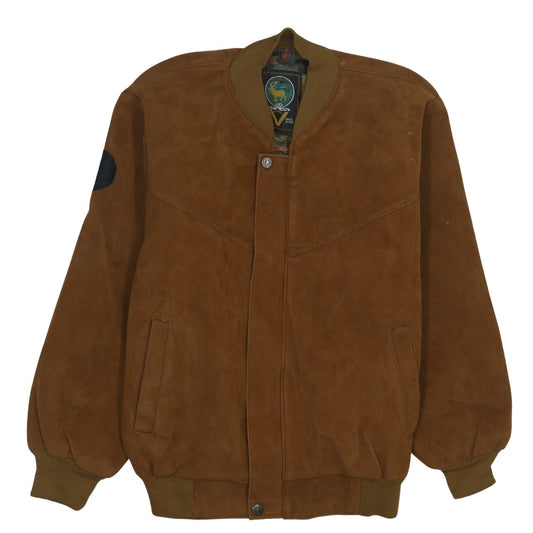 Repel Men's Brown Suede Leather Bomber Jacket L 42in