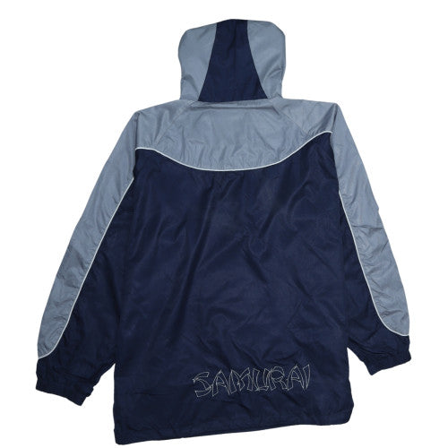 Samurai Men’s Blue Rugby Romania 1/2 Zip Hooded Pullover Sweatshirt L