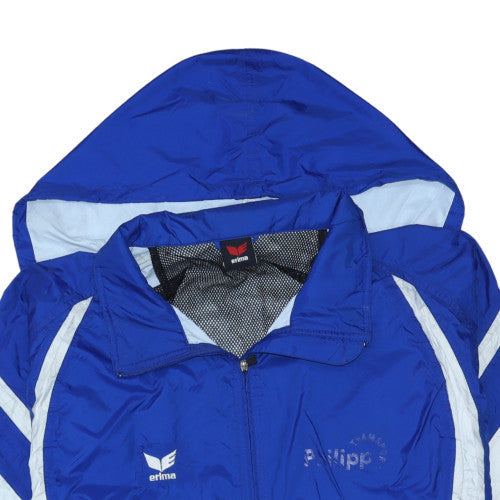 Erima Men’s Blue 2XL Windbreaker Sports Hooded Jacket