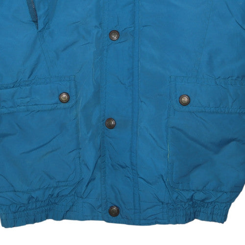 Rucanor Women Blue Pink Hooded Puffer Jacket Size M Retro 90s Style