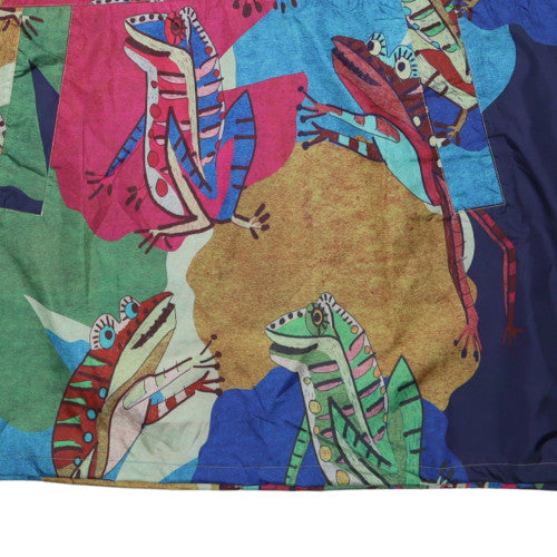 Laurasøn Women's Multicoloured Frog Print Waterproof Hooded Jacket Size M