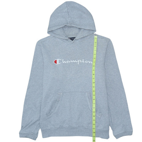 Champion Men's Grey Pullover Hoodie L Embroidered Logo Sportswear