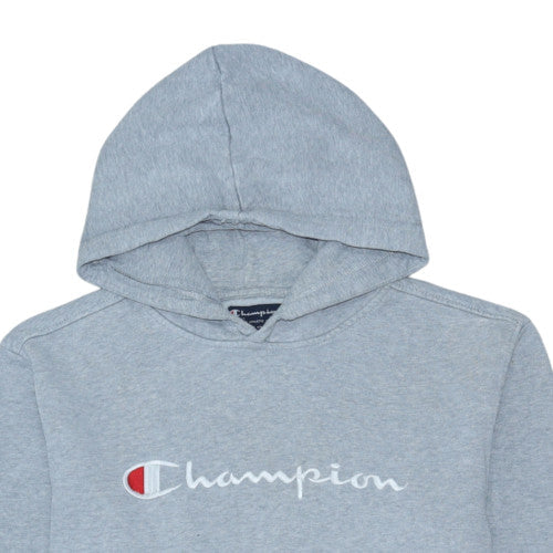 Champion Men's Grey Pullover Hoodie L Embroidered Logo Sportswear