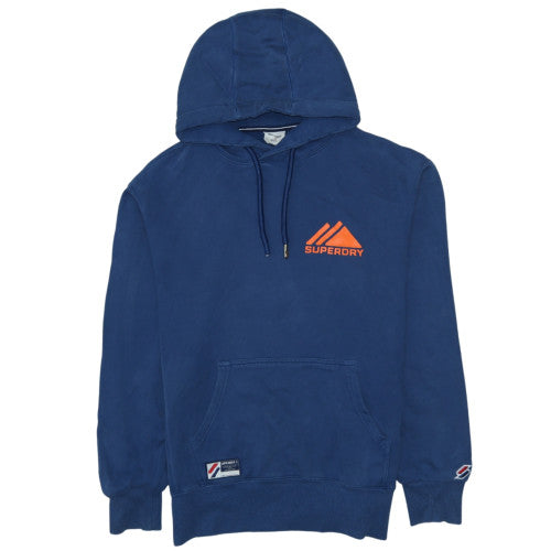 Superdry Men's Blue Pullover Hoodie Size M Regular Fit Sports Logo