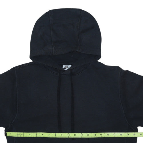 Nike Mens Black XS Pullover Hoodie Blue Logo Graphic Print