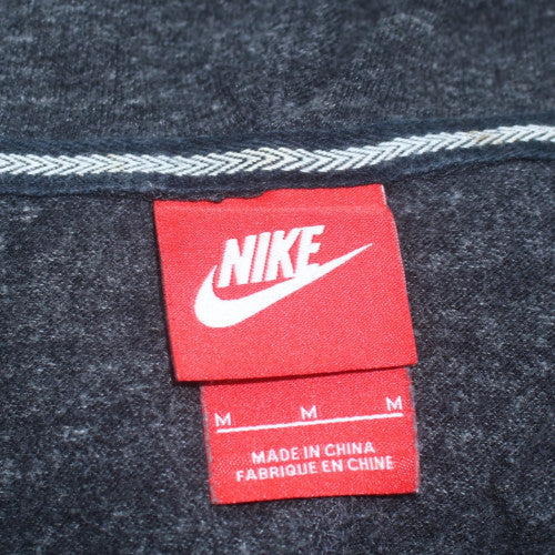 Nike Women Black Full Zip Hoodie M Cotton Blend Casual Sportswear
