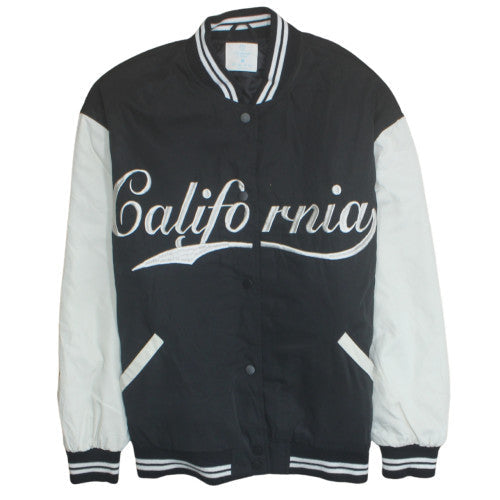 Primark Men Black Varsity Jacket California Embroidered M