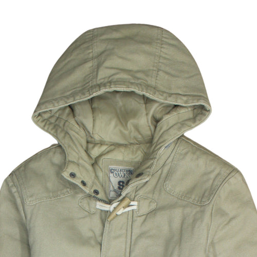 Collection OWMN Men's Beige Hooded Mid-Length Duffle Coat Size S