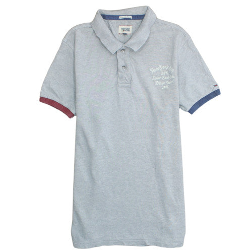 Hilfiger Denim Men's Grey XL Regular Fit Cotton Polo Shirt