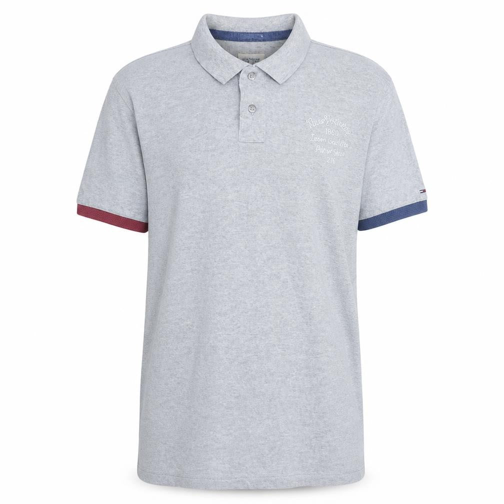 Hilfiger Denim Men's Grey XL Regular Fit Cotton Polo Shirt
