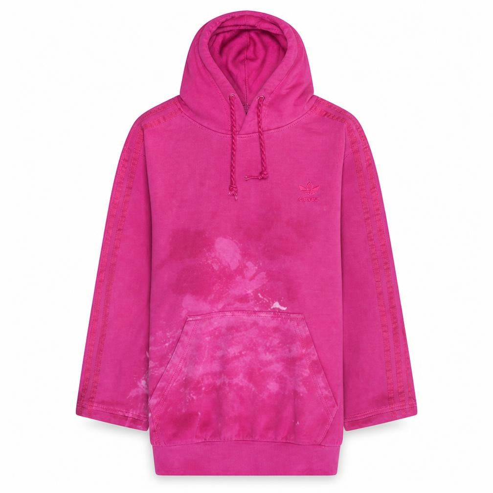 Front view of Adidas women’s pink pullover hoodie m cotton casual sweatshirt