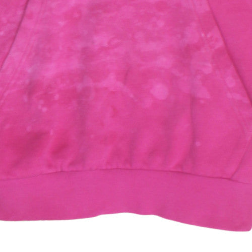 Adidas Womens Pink Pullover Hoodie M Cotton Casual Sweatshirt