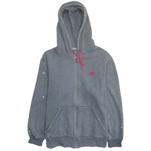 Nike Mens Grey Full Zip Hoodie L Sportswear Fleece Sweatshirt