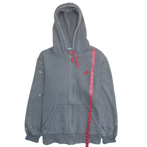 Nike Mens Grey Full Zip Hoodie L Sportswear Fleece Sweatshirt