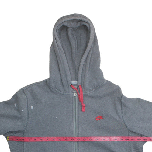 Nike Mens Grey Full Zip Hoodie L Sportswear Fleece Sweatshirt