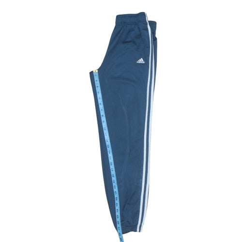Adidas Boys Blue Track Pants 10-11 Years Regular Fit Elastic Waist