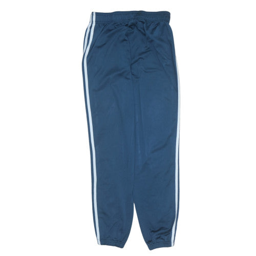 Adidas Boys Blue Track Pants 10-11 Years Regular Fit Elastic Waist