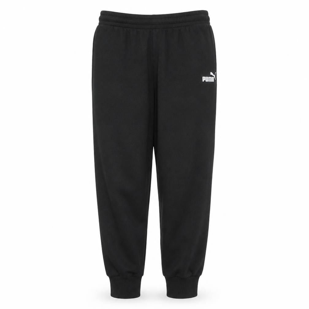 Front view of Puma women’s black jogger fleece sweatpants, size UK 14, regular