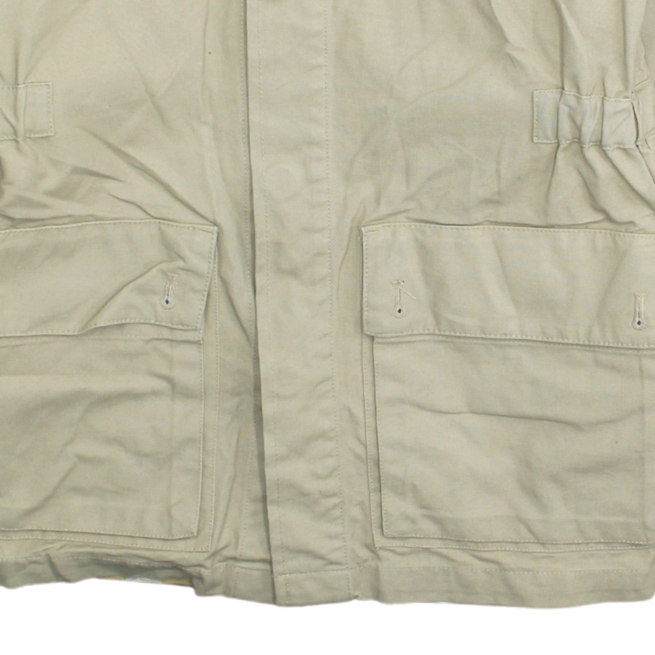 Abrams Men's Beige 2XL Cotton Military Jacket with Pockets
