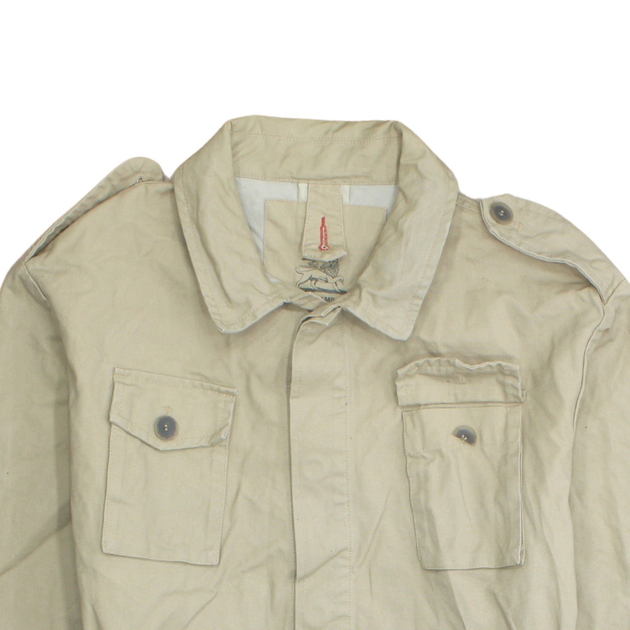 Abrams Men's Beige 2XL Cotton Military Jacket with Pockets