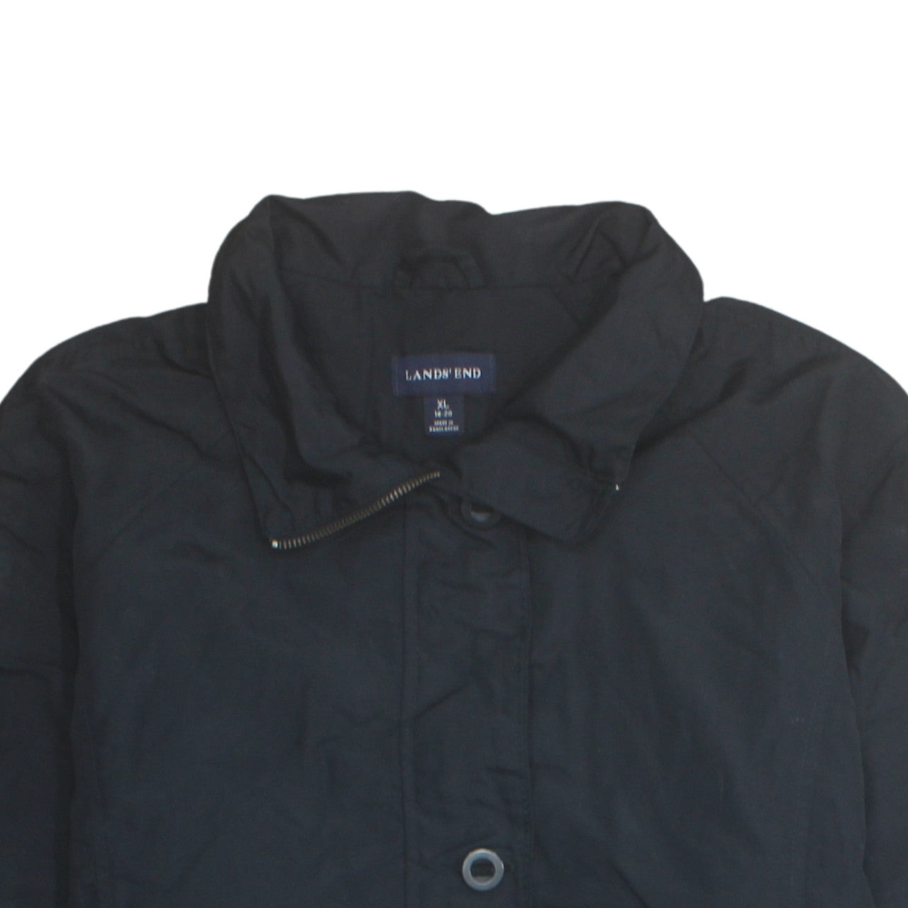 Lands' End Men's Black XL Rain Coat Waterproof Jacket