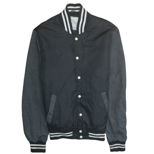 Terranova Men's Black XL Varsity Jacket with Contrast Sleeves