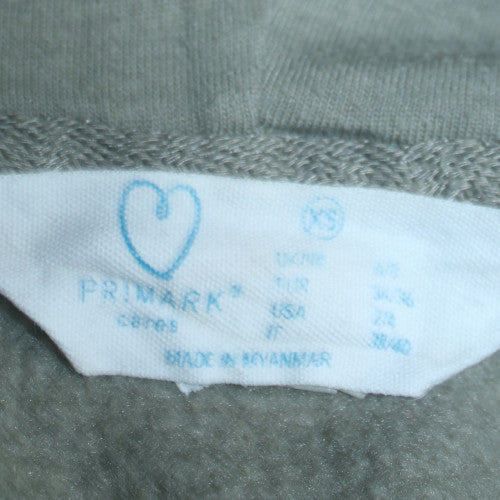 Primark Womens Green Pullover Hoodie XS 'NEW Beginnings' Fleece