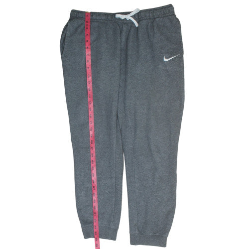 Nike Mens Grey Jogger Fleece Sweatpants L Regular Fit Drawstring