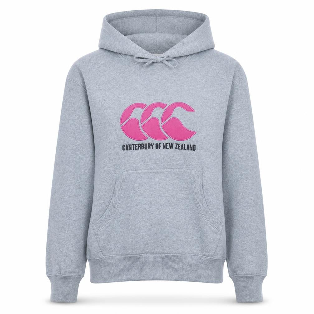 Front view of Canterbury Women’s Grey Hoodie Small Pullover Cotton Blend