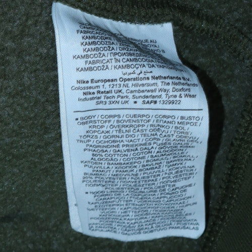 Nike Men's Green Pullover Hoodie M Regular Fit Graphic Fleece
