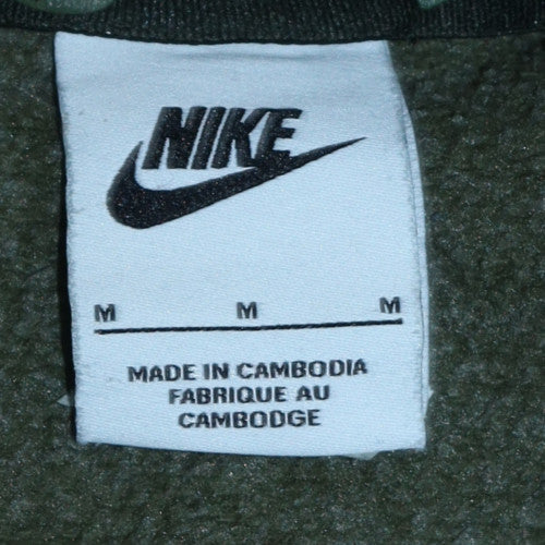 Nike Men's Green Pullover Hoodie M Regular Fit Graphic Fleece