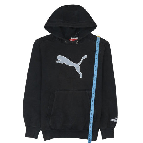 Puma Men's Black Small Pullover Hoodie with Logo Graphic Print