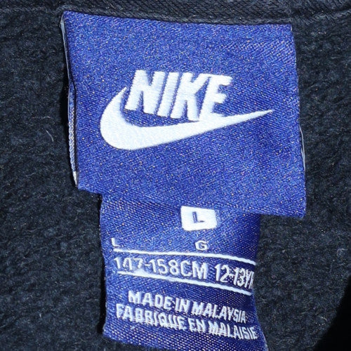 Nike Teens Black Pullover Hoodie L Regular Fit Sports Fleece