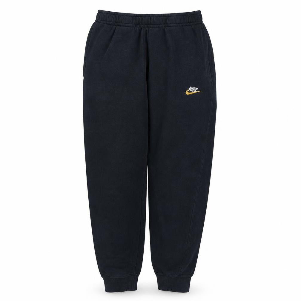 Front view of Nike men’s black small jogger sweatpants elastic waist fleece lined