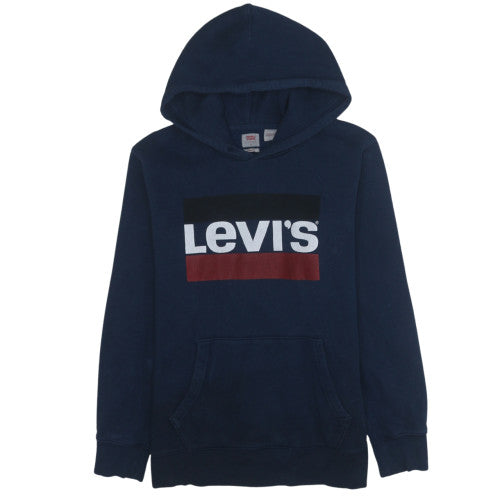 Levi's Men's Blue Pullover Hoodie M Classic Logo Fleece Sweatshirt