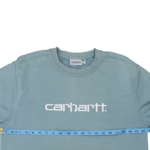 Carhartt Men's Blue Logo Crew Neck Sweatshirt Size M