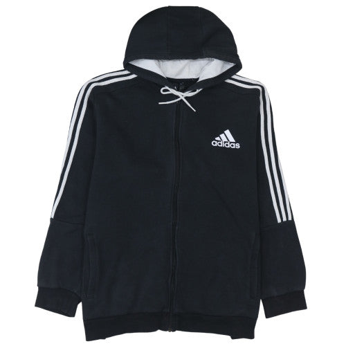 Adidas Men's Black 2XL Full Zip Hooded Fleece Sports Hoodie