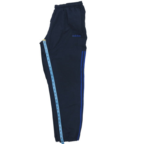 Adidas Men's Blue Track Pants M Regular Fit Quick Dry Side Stripe