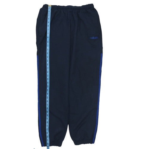 Adidas Men's Blue Track Pants M Regular Fit Quick Dry Side Stripe