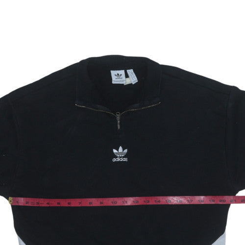 Adidas Men's Black 1/4 Zip Sweatshirt Size M Fleece Regular Fit