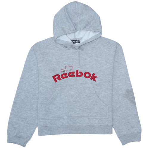 Reebok Essentials Women's Grey Pullover Hoodie Size L Embroidered Logo