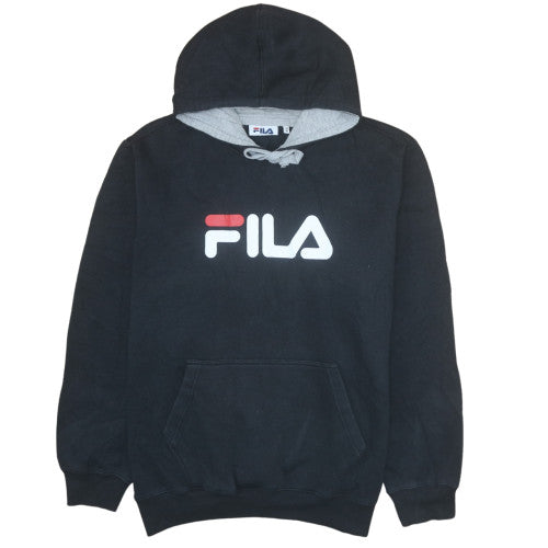 FILA Men's Black XL Pullover Hoodie Sweatshirt Logo Fleece